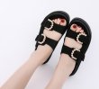 画像6: thick-soled pearl square buckle flat  Sandals  Slipper ユニセックス男女兼用 パールバックルストラップ厚底フラットサンダル スリッパ (6)