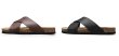 画像3: Unisex leather cross wood sandals slipper ユニセックス 男女兼用 クロスレザーウッドサンダル フリップ フロップシャワーサンダル ビーチサンダル　 (3)