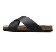 画像2: Unisex leather cross wood sandals slipper ユニセックス 男女兼用 クロスレザーウッドサンダル フリップ フロップシャワーサンダル ビーチサンダル　 (2)