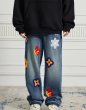 画像6: Unisex floral embroidery Emblem Denim Pant 男女兼用 ユニセックス デニムフラワー花エンブレム刺繡パンツ　ジーンズ (6)