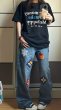 画像4: Unisex floral embroidery Emblem Denim Pant 男女兼用 ユニセックス デニムフラワー花エンブレム刺繡パンツ　ジーンズ (4)