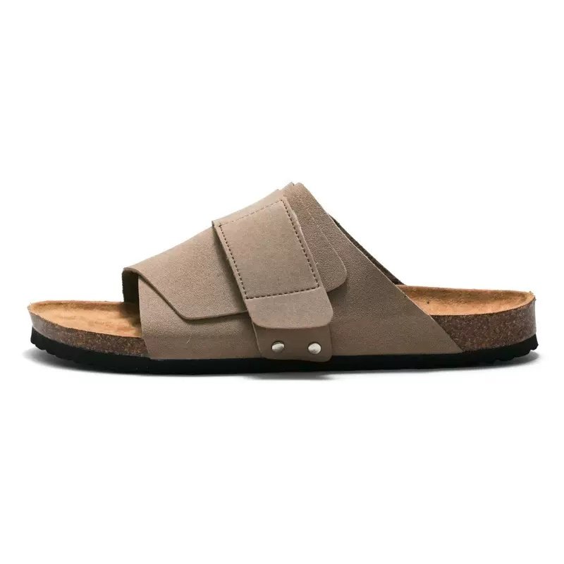 画像1: Unisex leather Roman cork sandals slippers　ユニセックス 男女兼用 レザー＆コルクロマンサンダル スリッパフリップ フロップシャワー ビーチサンダル　 (1)