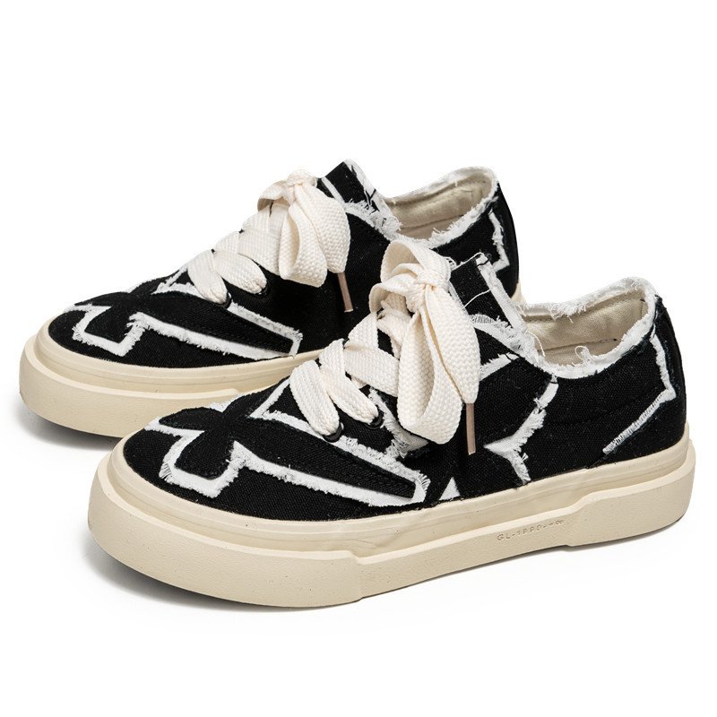 画像3: Unisex Damaged Design High Sole Skate Shoes Sneaker 男女兼用 ユニセックス ダメージ加工 ハイソール 厚底 スケート シューズ スニーカー スケシュー (3)