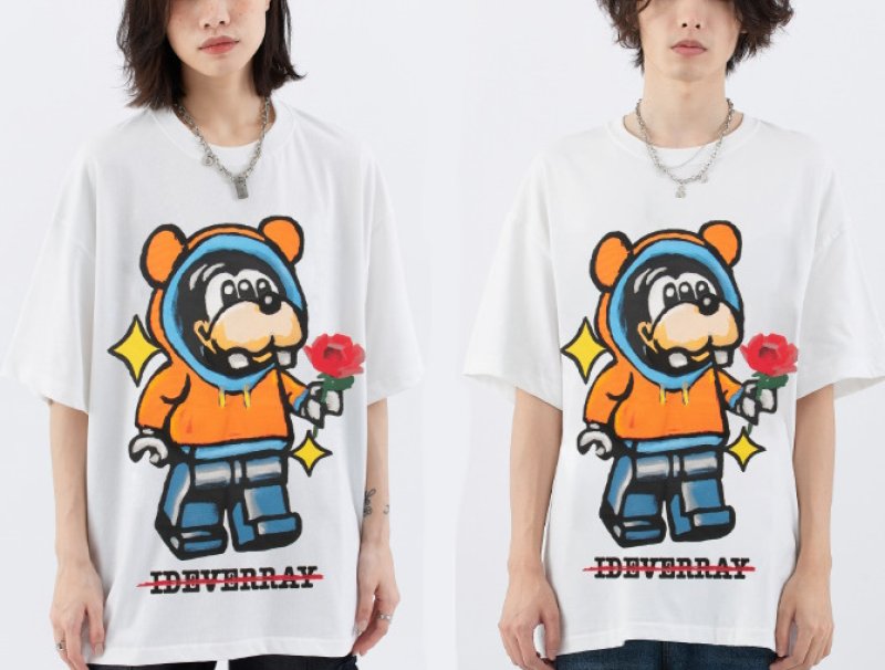 画像8: Unisex Astronaut Mickey Mouse Print round neck short sleeve T-shirt 　 ユニセックス男女兼用宇宙飛行士ミッキーマウスミッキーラウンドネック半袖 Tシャツ (8)