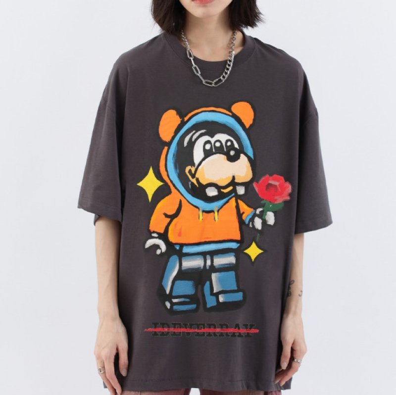画像7: Unisex Astronaut Mickey Mouse Print round neck short sleeve T-shirt 　 ユニセックス男女兼用宇宙飛行士ミッキーマウスミッキーラウンドネック半袖 Tシャツ (7)