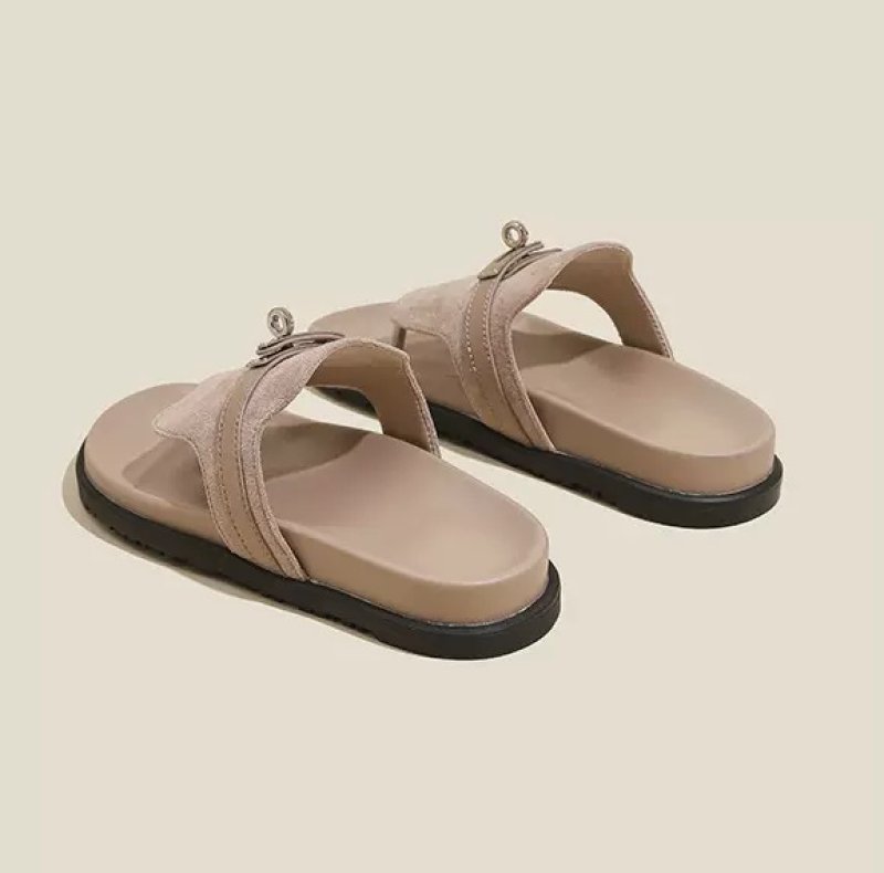 画像3: SALE セール Real Leather & PVC Cadena Flat sandals slippers shoes  本革レザー カデナ サンダル スリッパ フラット シューズ　 (3)