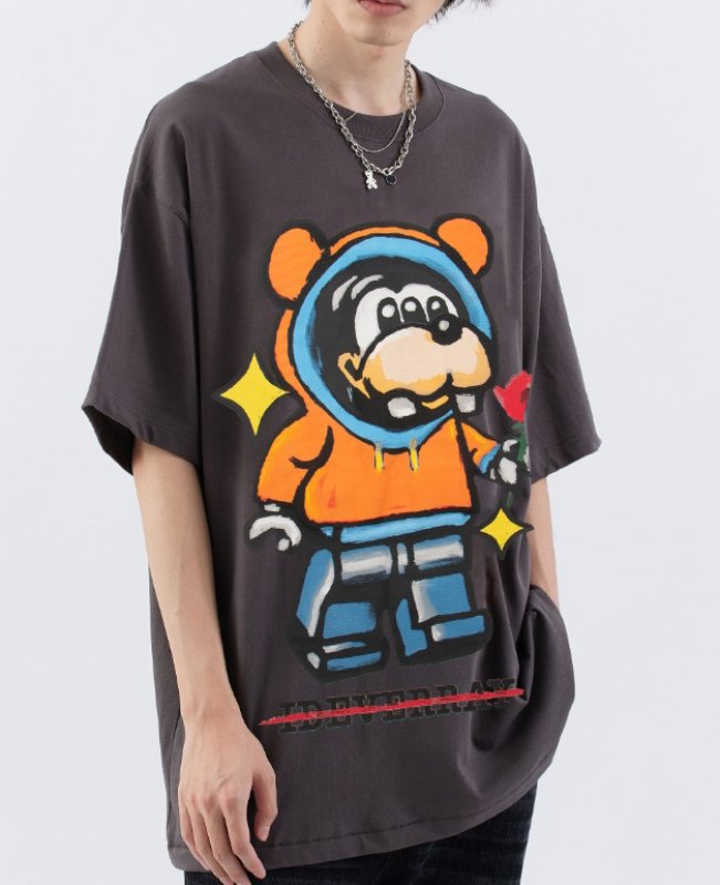 画像12: Unisex Astronaut Mickey Mouse Print round neck short sleeve T-shirt 　 ユニセックス男女兼用宇宙飛行士ミッキーマウスミッキーラウンドネック半袖 Tシャツ (12)