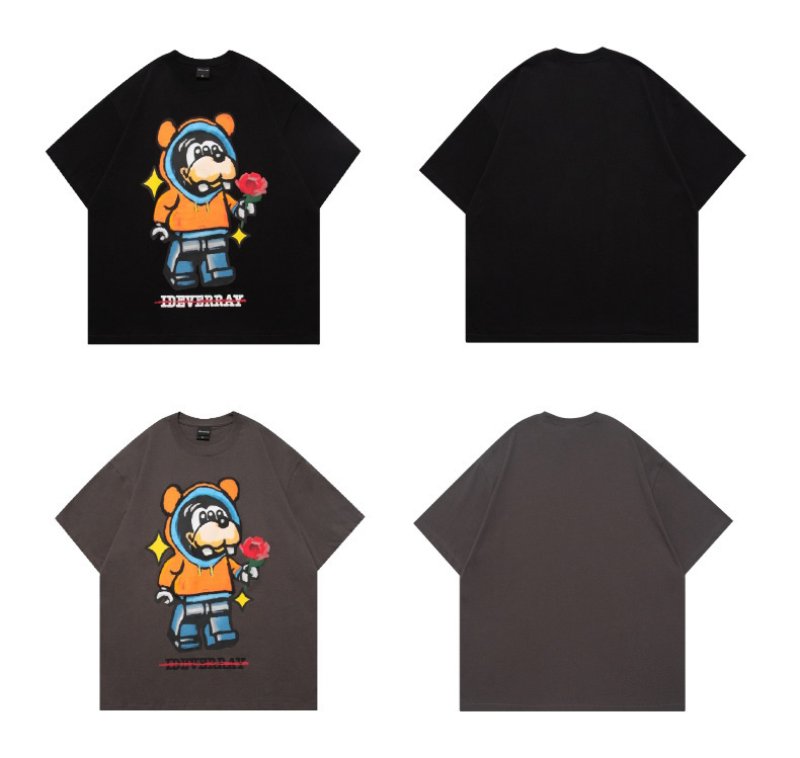 画像15: Unisex Astronaut Mickey Mouse Print round neck short sleeve T-shirt 　 ユニセックス男女兼用宇宙飛行士ミッキーマウスミッキーラウンドネック半袖 Tシャツ (15)