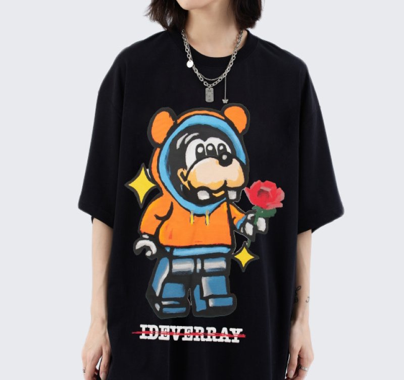 画像6: Unisex Astronaut Mickey Mouse Print round neck short sleeve T-shirt 　 ユニセックス男女兼用宇宙飛行士ミッキーマウスミッキーラウンドネック半袖 Tシャツ (6)