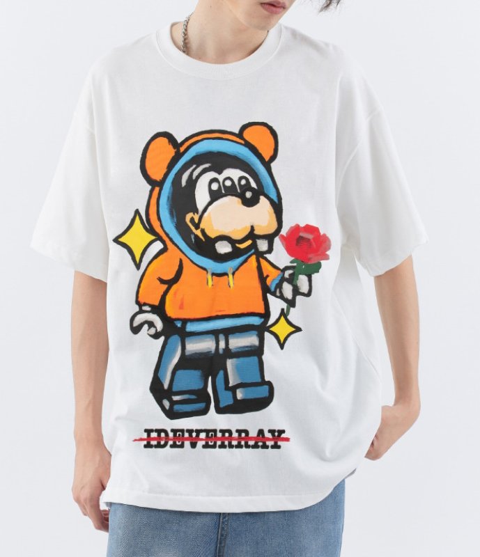 画像5: Unisex Astronaut Mickey Mouse Print round neck short sleeve T-shirt 　 ユニセックス男女兼用宇宙飛行士ミッキーマウスミッキーラウンドネック半袖 Tシャツ (5)