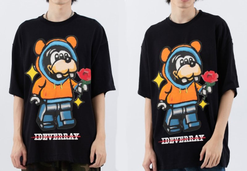 画像9: Unisex Astronaut Mickey Mouse Print round neck short sleeve T-shirt 　 ユニセックス男女兼用宇宙飛行士ミッキーマウスミッキーラウンドネック半袖 Tシャツ (9)