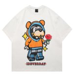 画像1: Unisex Astronaut Mickey Mouse Print round neck short sleeve T-shirt 　 ユニセックス男女兼用宇宙飛行士ミッキーマウスミッキーラウンドネック半袖 Tシャツ (1)