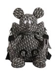 画像1: Woman’s Mickey x DISNEY monogram logo Mickey x Black Backpack tote shoulder bag　ミッキー×モノグラム バックパック ぬいぐるみ トートショルダーバッグ (1)