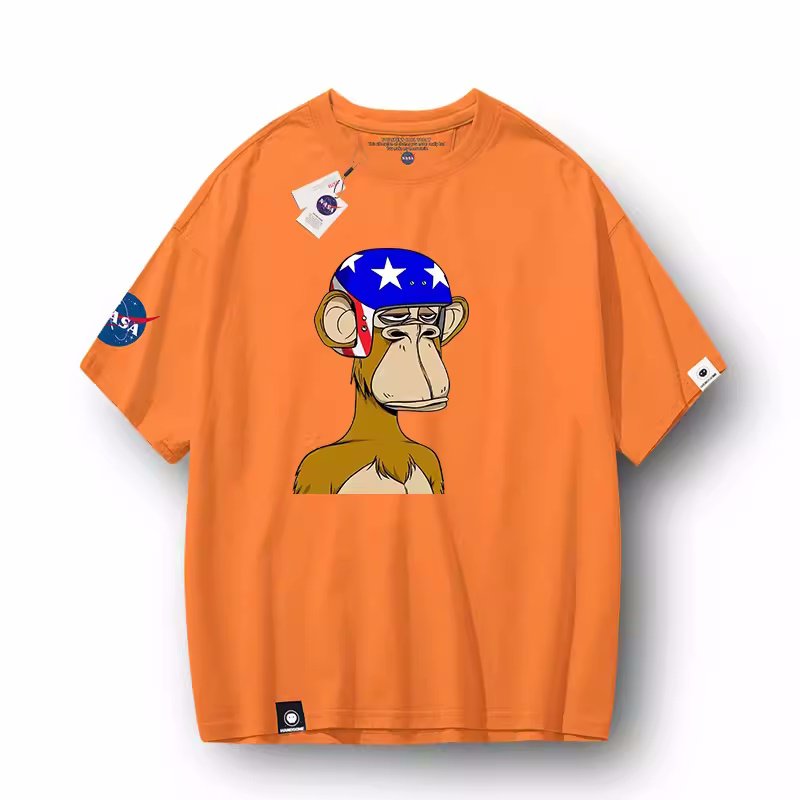 画像5: Unisex NASA×Monkey print round neck short sleeve T-shirt 　 ユニセックス男女兼用NASA×モンキープリントラウンドネック半袖 Tシャツ (5)