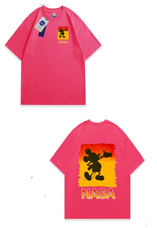 画像7: Unisex NASA x Silhouette Mickey Mouse Print round neck short sleeve T-shirt 　 ユニセックス男女兼用ナサ×シルエットミッキーマウスミッキーラウンドネック半袖 Tシャツ (7)