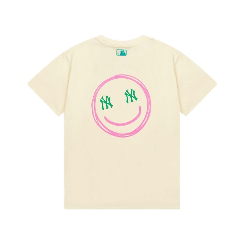 画像2: 24 Unisex MLB Smile Back Print NY or Boston T shirts  ユニセックス 男女兼用 MLB NY スマイル　バックプリント　ニューヨーク　ヤンキース　ボストン　レッドソックス　プリント Tシャツ (2)