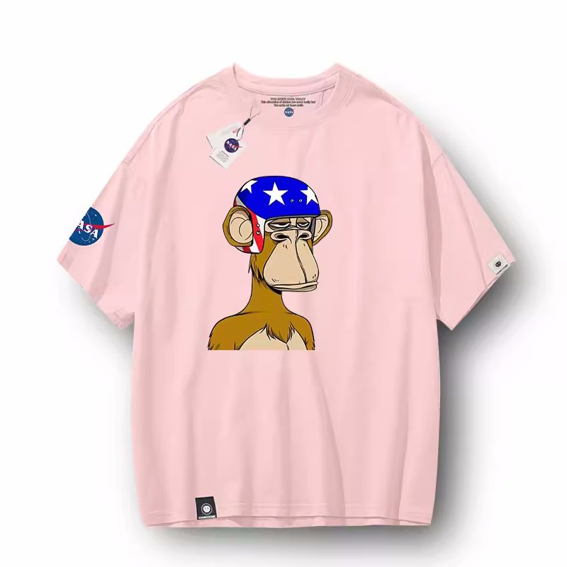 画像6: Unisex NASA×Monkey print round neck short sleeve T-shirt 　 ユニセックス男女兼用NASA×モンキープリントラウンドネック半袖 Tシャツ (6)