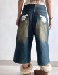 画像2: mickey mouse hand print wash 3/4 length denim pants 　 7分丈ハイウエストミッキーマウスハンドプリントデニム パンツ ジーンズ (2)