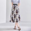 画像3: 24 New Women's Mickey Minny comic cartoon printed pleated skirt ミッキー ミニー グラフィックペイント ロング丈 膝丈プリーツスカート (3)