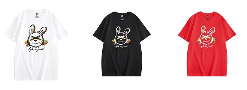 画像7: Unisex rabbit print  round neck short sleeve T-shirt 　 ユニセックス男女兼用グラフィック落書きラビットウサギプリント ラウンドネック半袖 Tシャツ (7)