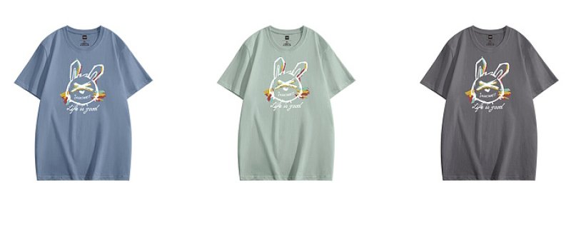 画像8: Unisex rabbit print  round neck short sleeve T-shirt 　 ユニセックス男女兼用グラフィック落書きラビットウサギプリント ラウンドネック半袖 Tシャツ (8)