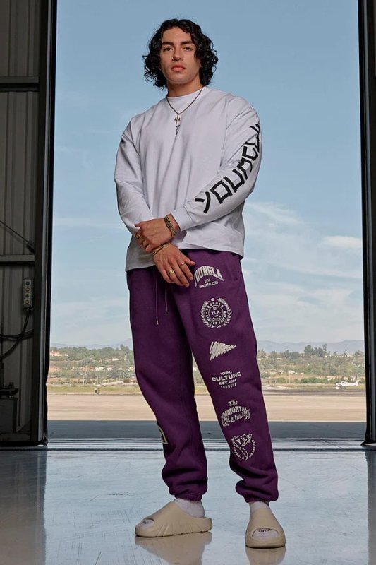 画像4: Unisex YOUNGLA  IMMORTAL KILLER JOGGERS  ユニセックス 男女兼用 YOUNGLA ルーズフィット ジョガー パンツ スウェット ワークアウトなどにも (4)