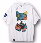 画像1: Unisex rich man bulldog ×NASA Print round neck short sleeve T-shirt 　 ユニセックス男女兼用リッチマンブルドッグ×NASAナサプリントラウンドネック半袖 Tシャツ (1)