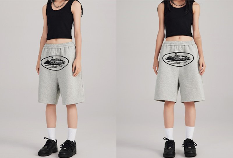 画像8: Unisex landscape print 3/4 length sweatpants ユニセックス　男女兼用　グラフィック落書き風景5分丈スエットパンツ (8)