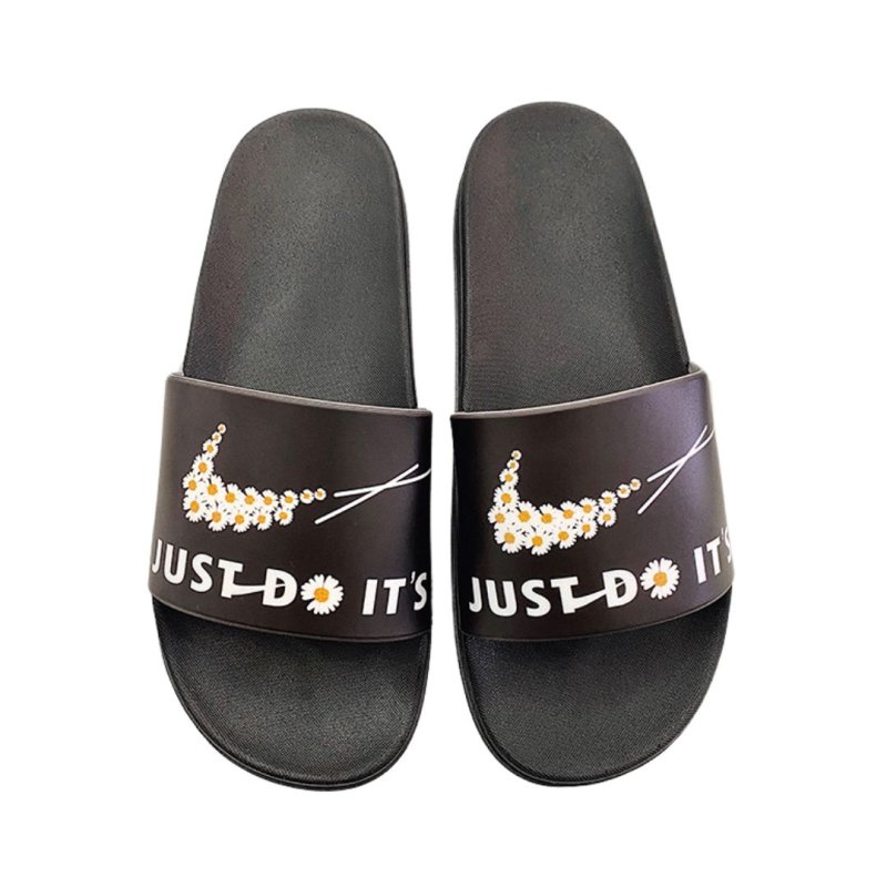 画像1: Broken swoosh Just D it's Daisy Flat Sandals  slippers ユニセック男女兼用 ブロークン スウォッシュ マーガレット フロップサンダルシャワーサンダル ビーチサンダル　 (1)