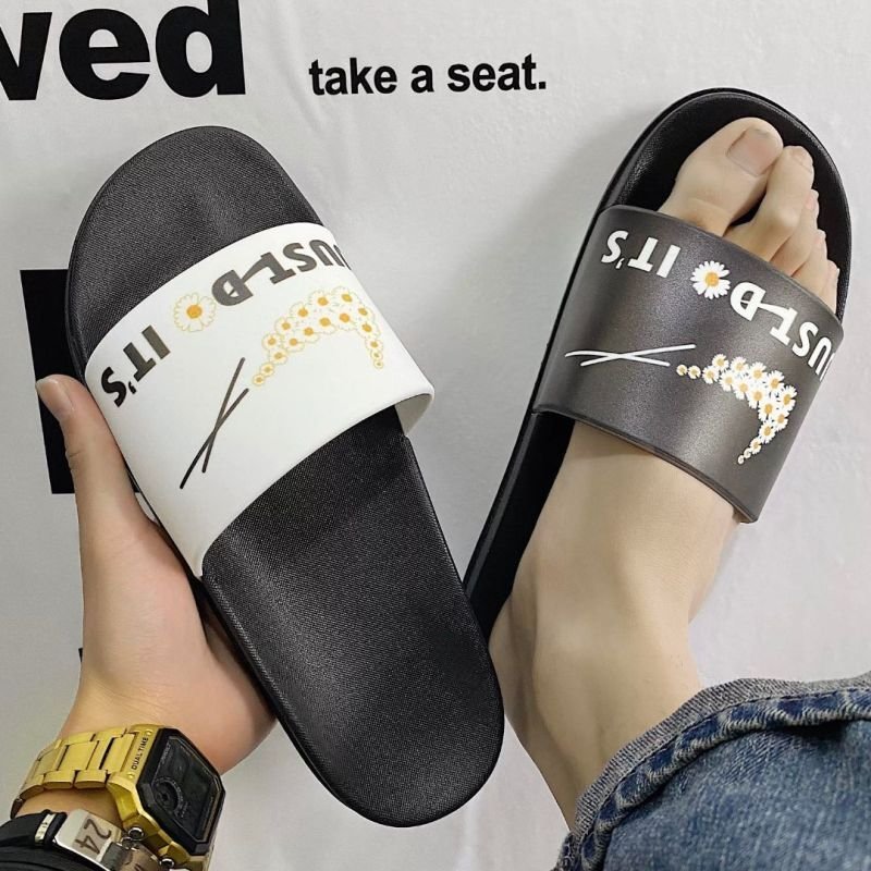 画像2: Broken swoosh Just D it's Daisy Flat Sandals  slippers ユニセック男女兼用 ブロークン スウォッシュ マーガレット フロップサンダルシャワーサンダル ビーチサンダル  (2)