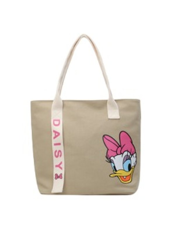 画像5: 24 Unisex Mickey,Minnie,Donald and Daisy Printed  Canvas Tote Bag with Zip ユニセックス　男女兼用  ミッキー　ミニー　ドナルド　デイジー　プリント　トートバッグ (5)