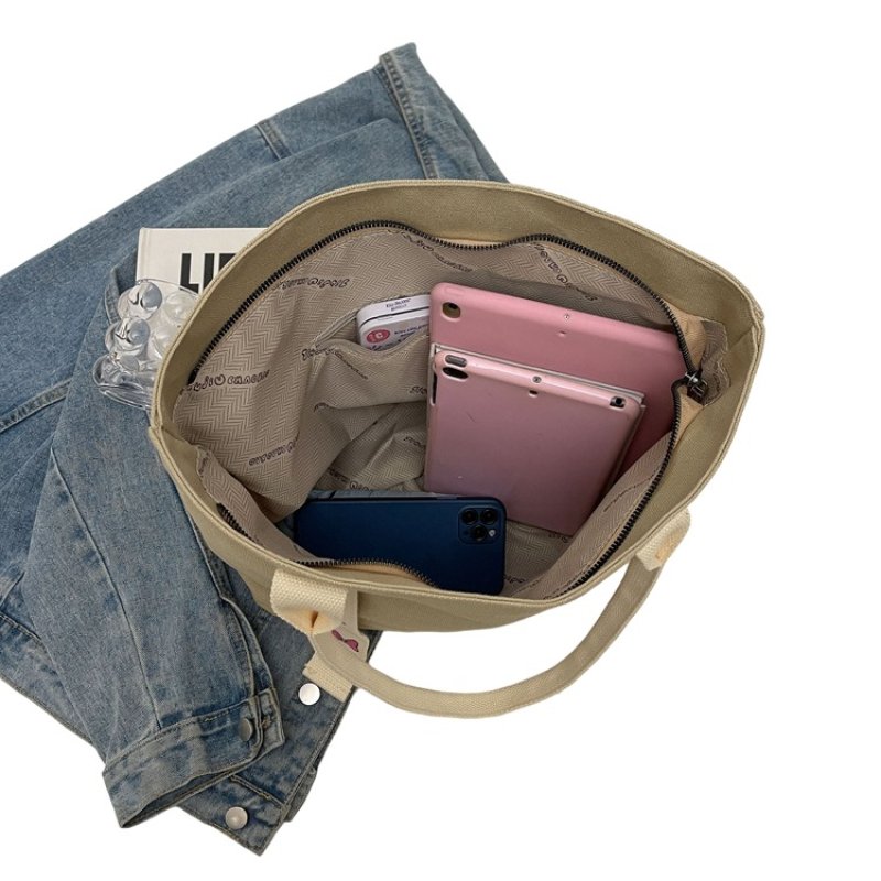 画像7: 24 Unisex Mickey,Minnie,Donald and Daisy Printed  Canvas Tote Bag with Zip ユニセックス　男女兼用  ミッキー　ミニー　ドナルド　デイジー　プリント　トートバッグ (7)