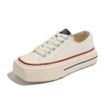 画像1: Square Toe Basic High Sole Sneakers スクエア　トゥ　ベーシック　ハイソール　厚底　スニーカー　size36-40 (1)