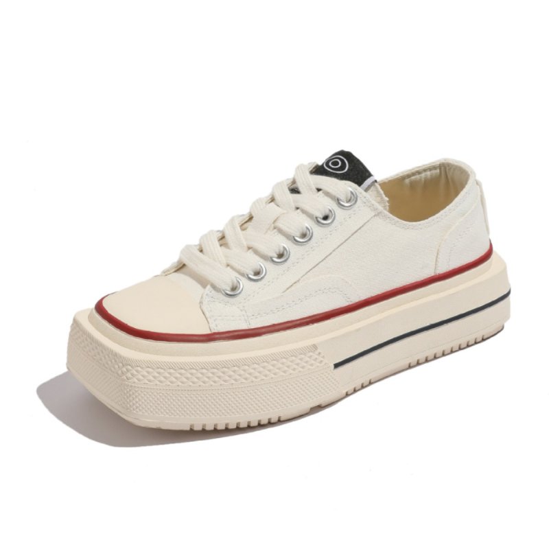 画像1: Square Toe Basic High Sole Sneakers スクエア　トゥ　ベーシック　ハイソール　厚底　スニーカー　size36-40 (1)
