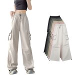 画像1: Ladies Wide Loose Cargo Casual Pant レディース　ワイド　ルーズ　カーゴパンツ　カジュアル (1)