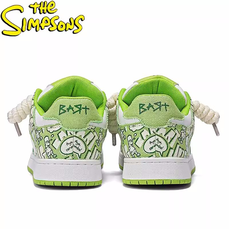 画像9: The Simpsons Bart Simpson leather & canvas lace-up sneakers　  男女兼用ユニセックス シンプソン バートシンプソンレザー &キャンバスレースアップスニーカー　スケシュー (9)