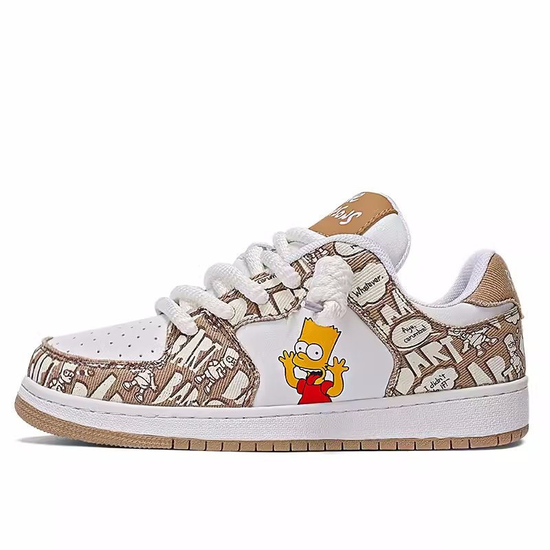 画像5: The Simpsons Bart Simpson leather & canvas lace-up sneakers　  男女兼用ユニセックス シンプソン バートシンプソンレザー &キャンバスレースアップスニーカー　スケシュー (5)