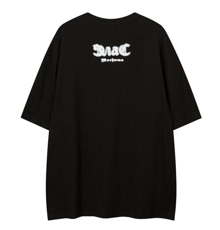 画像3: Unisex graffiti shadow print short-sleeved T-shirt  ユニセックス男女兼用グラフィックシャドー落書きプリントラウンドネック半袖 Tシャツ (3)