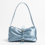 画像2: Unisex bow design drawstring pleated shoulder tote bag 　ユニセックス　男女兼用 巾着リボンアンダーアームトートショルダートートバッグ (2)