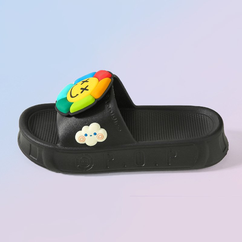 画像2: cute sunflower Platform sandals  Slippers  ユニセックス 男女兼用厚底プラットフォームスマイルサンフラワーサンダルスマイル シャワー ビーチサンダル 　 (2)