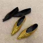 画像5: Women’s Pointed toe mesh leather flat pumps shoes 　ポインテッドトゥメッシュ レザーフラットパンプスシューズ (5)