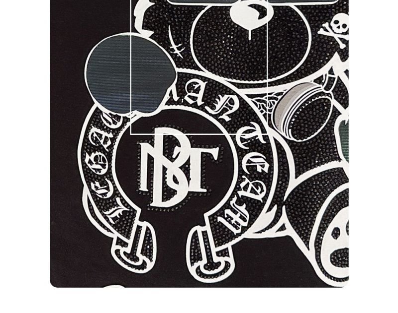 画像3: Unisex CH design Fuck Bear Rhinestone Tee T Shirt ユニセックス　男女兼用　CH　デザイン　ファック　ベア　クマ　熊　ラインストーン　Tシャツ　トップス (3)