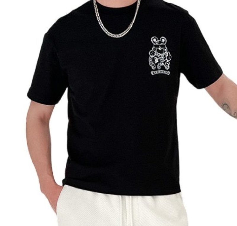 画像4: Unisex CH design Fuck Bear Rhinestone Tee T Shirt ユニセックス　男女兼用　CH　デザイン　ファック　ベア　クマ　熊　ラインストーン　Tシャツ　トップス (4)