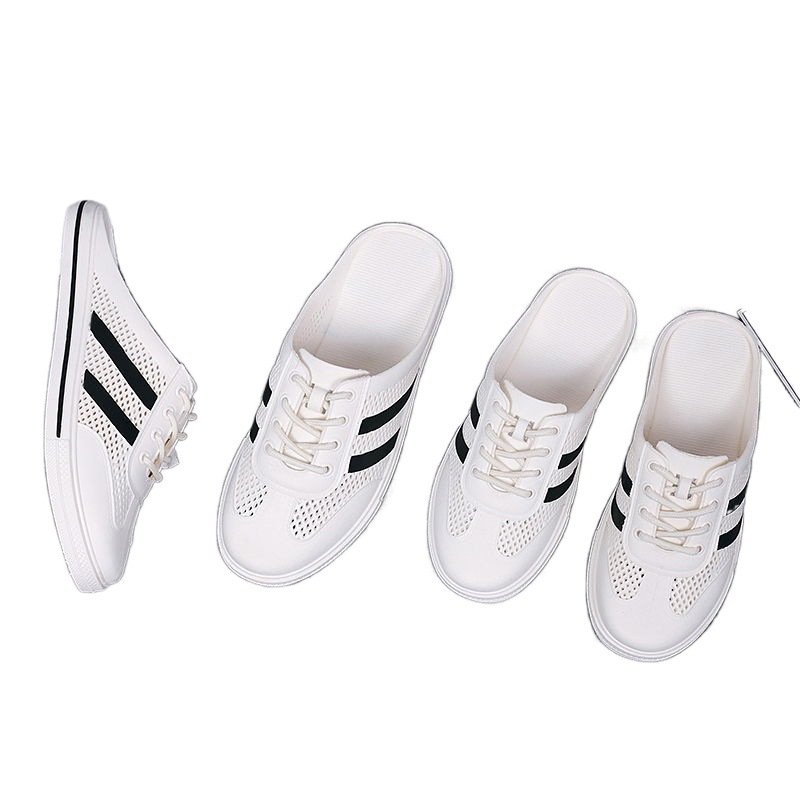 画像5: 2-line lace-up sandals and slippers　ユニセック男女兼用メッシュ2本ラインレースアップサンダル スリッパ (5)