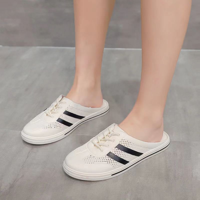 画像10: 2-line lace-up sandals and slippers　ユニセック男女兼用メッシュ2本ラインレースアップサンダル スリッパ (10)