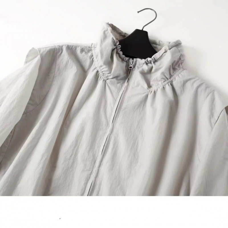 画像4: 24 Urban Casual Simple Nylon Jacket for women アーバン カジュアル シンプルデザイン ナイロン ジャケット ブルゾン (4)