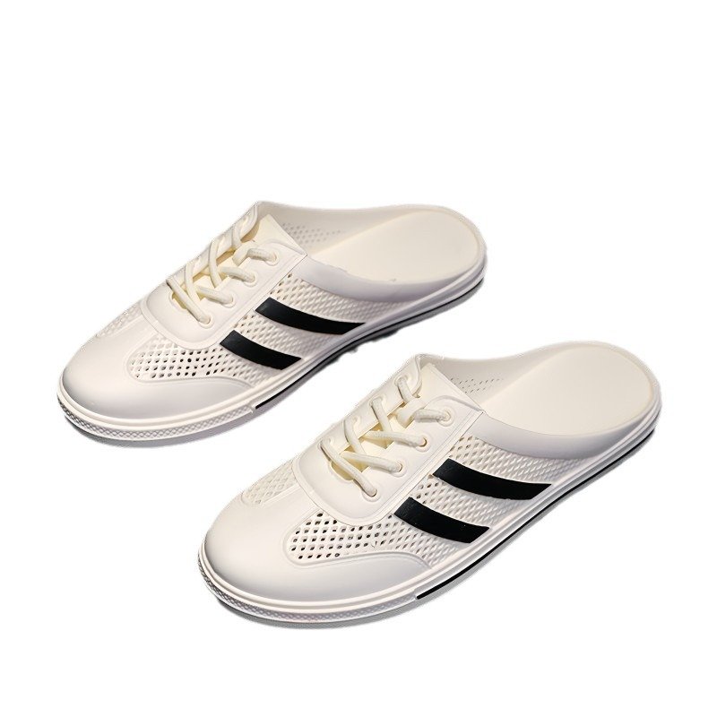 画像3: 2-line lace-up sandals and slippers　ユニセック男女兼用メッシュ2本ラインレースアップサンダル スリッパ (3)