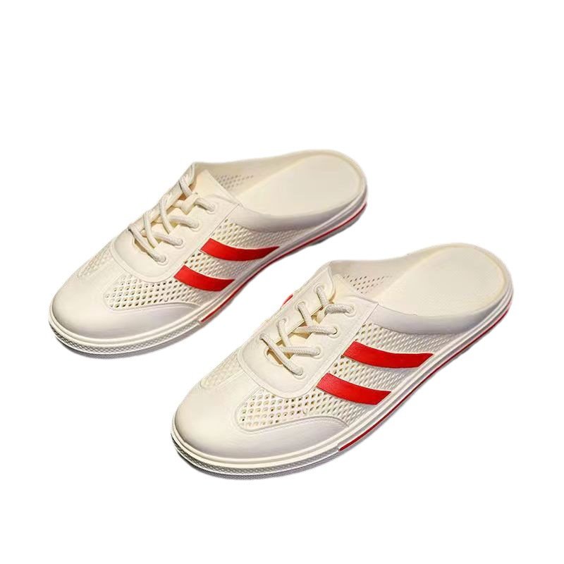 画像2: 2-line lace-up sandals and slippers　ユニセック男女兼用メッシュ2本ラインレースアップサンダル スリッパ (2)