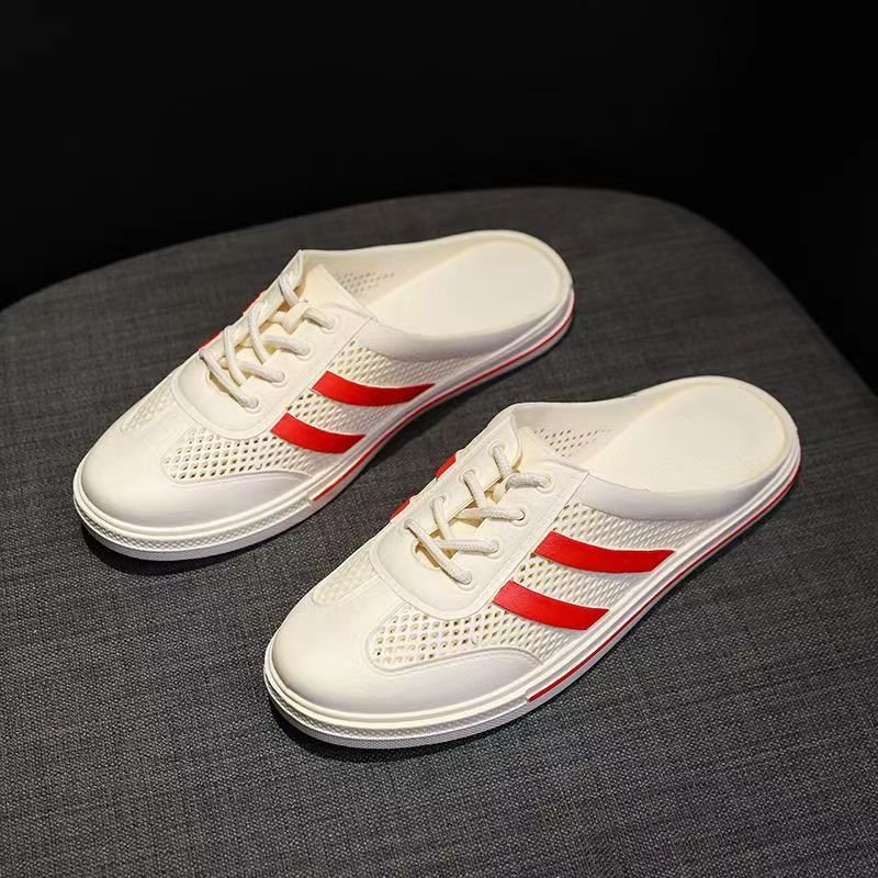 画像6: 2-line lace-up sandals and slippers　ユニセック男女兼用メッシュ2本ラインレースアップサンダル スリッパ (6)