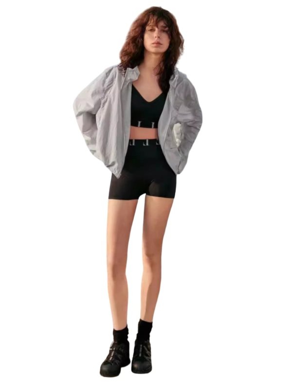画像2: 24 Urban Casual Simple Nylon Jacket for women アーバン カジュアル シンプルデザイン ナイロン ジャケット ブルゾン (2)